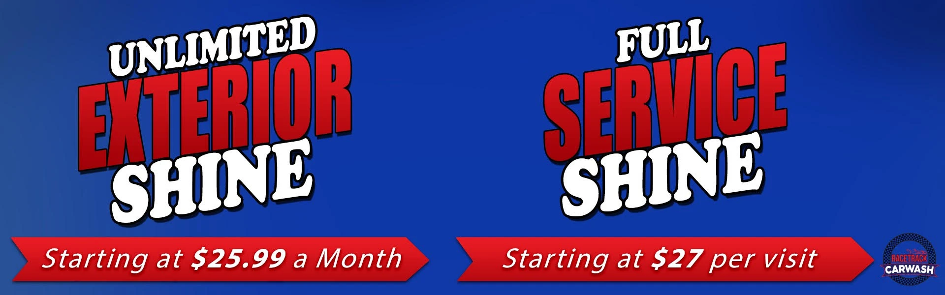 Race track car wash banner image