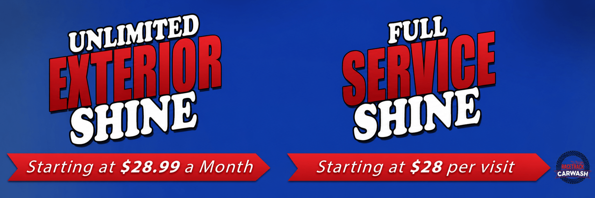 Race track car wash banner image